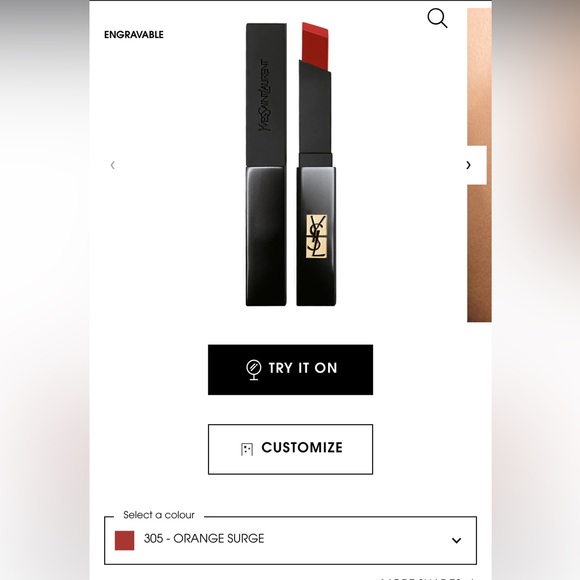 YSL—THE SLIM VELVET RADICAL MATTE LIPSTICK #305 Orange Surge - Picture 3 of 6